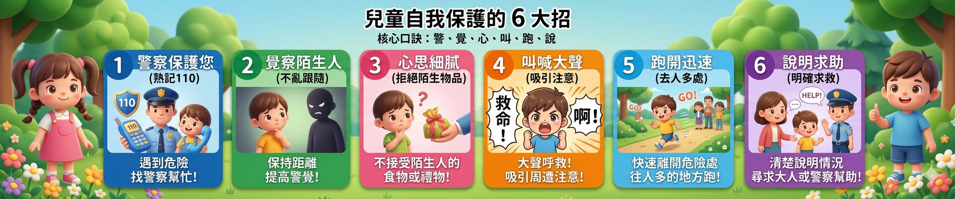 圖片描述兒童自我保護的6大招